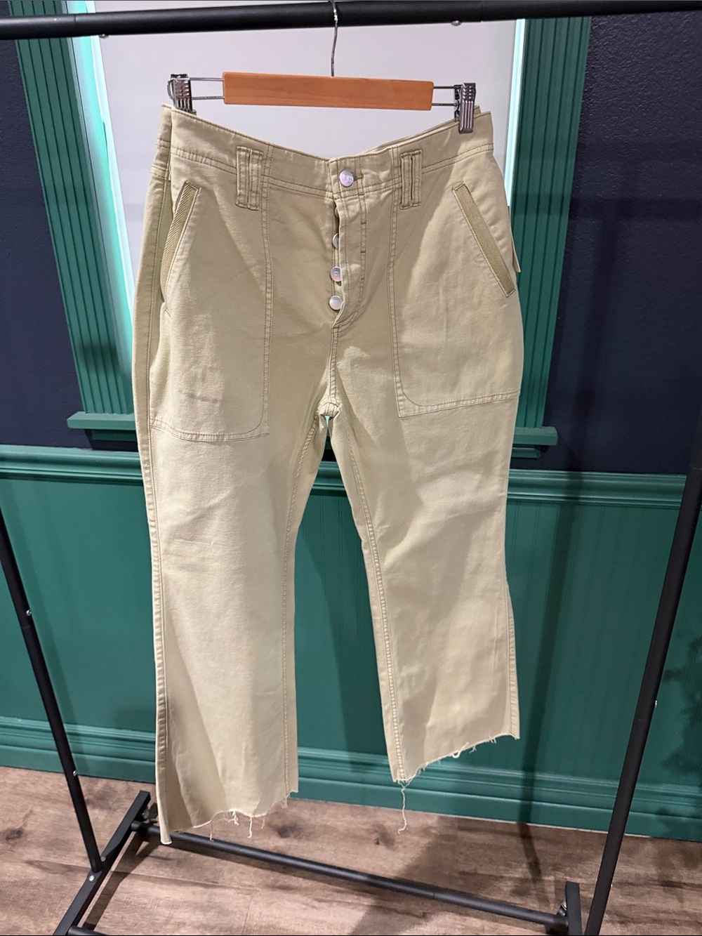 Pilcro Cropped Ankle Pants in Light Beige
